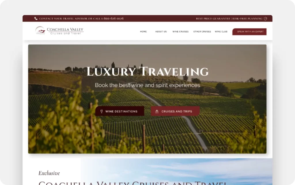 travel and cruise center website